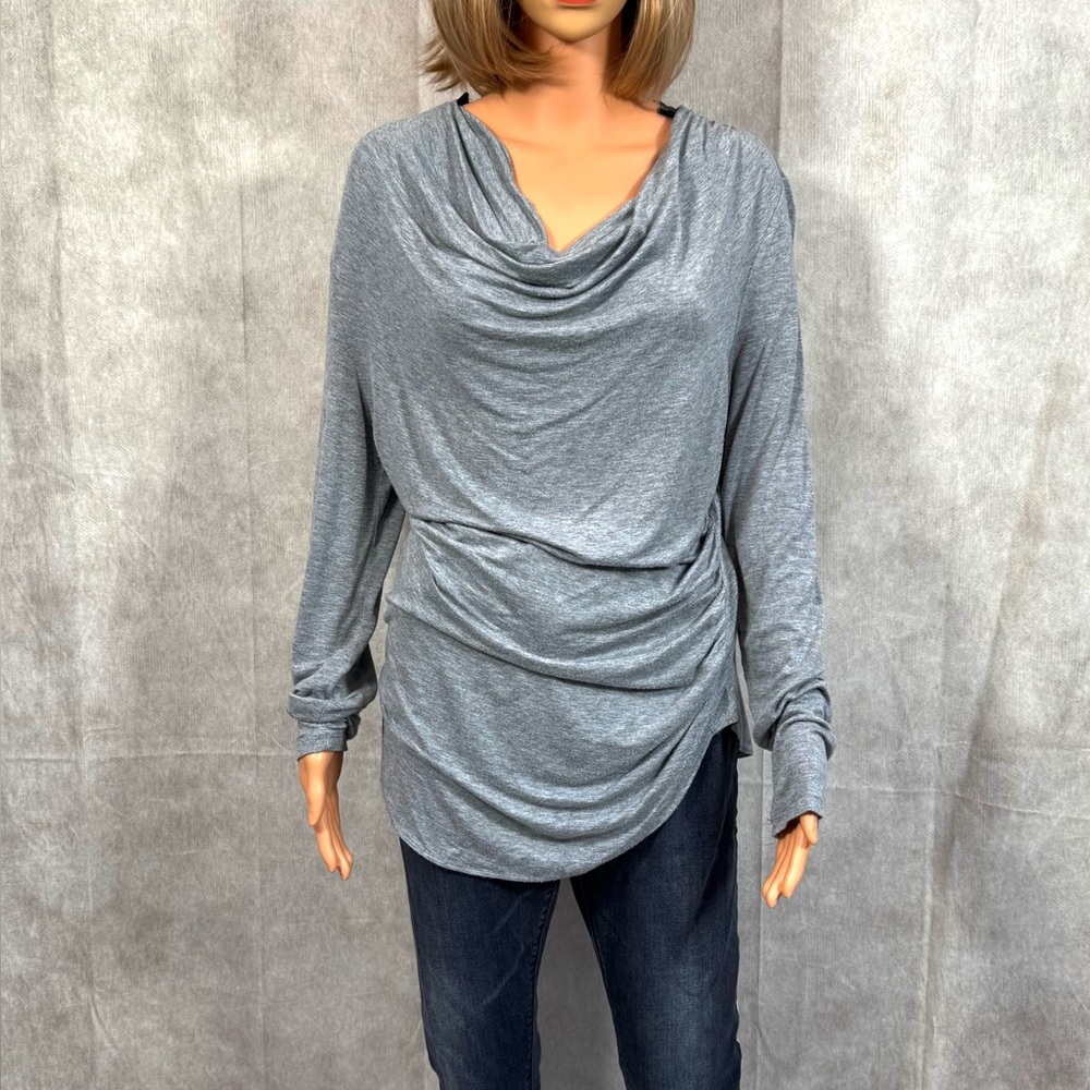 Patrizia Luca Gray Drape Blouse